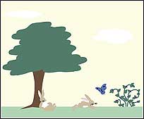 WN0508 Rabbit Play Wall Mural Kit