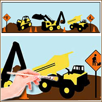 WN0509 Construction Wall Mural Kit