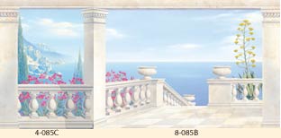 4-085D Amalfi Coast Balcony Wall Mural - panel