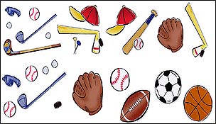 BU0107 Let's Play Ball Wall Decals