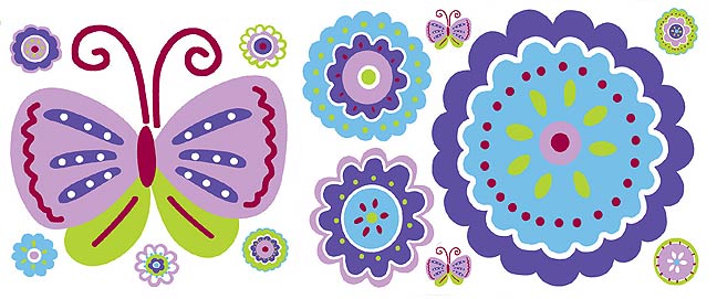 BU1461 Patchwork Purple Jumbo Wall Decals