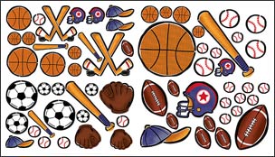 BU1754 Sports Fun Wall Decals