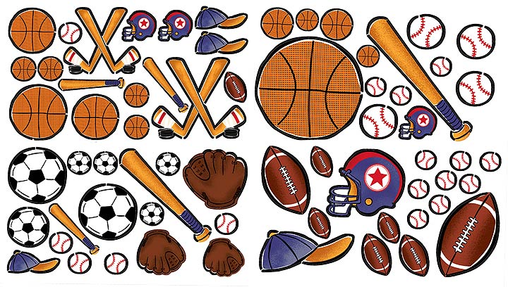BU1754 Sports Fun Wall Decals