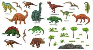 BU1775 Dinosaur Wall Decals