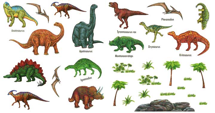 BU1775 Dinosaur Wall Decals
