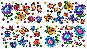 BU1830 My Whimzy Garden Wall Decals