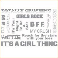 BUSS2129 Sudden Shadows in.IT'S A GIRL THINGin. PHRASES Wall Decal