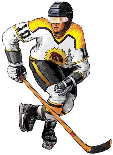CB112 Hockey Player in Yellow and Black