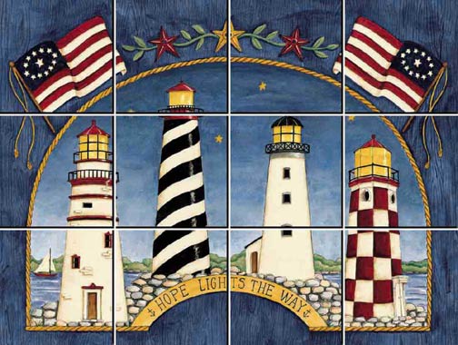 IS0180 Hope Light The Way Tile Stickups Mural