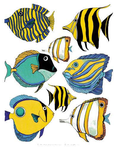 IS3045 Tropical Fish Tile Decals
