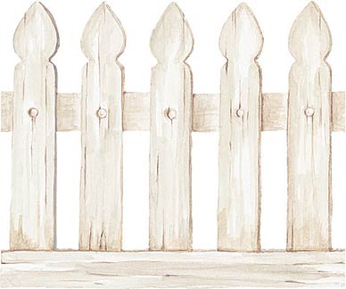 WA12081 Picket Fence Wallies WallPaper Cutouts