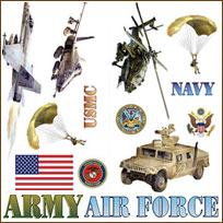 YK1009 Armed Forces Wall Sticker Set