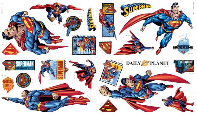 YK1039 Superman Wall Sticker Set