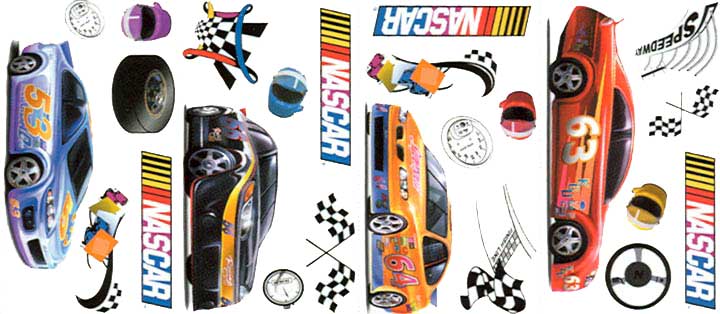 YK1068 NASCAR Wall Sticker Set