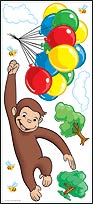 YK1082 Curious George Jumbo Wall Sticker Set