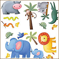 YK1136 Jungle Adventure Wall Sticker Set