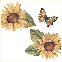 WA12144 Sunflower Garden Wallies WallPaper Cutouts
