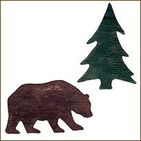 WA12145 Bear and Trees Wallies WallPaper Cutouts