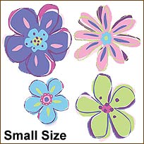 WA12174 Doodle Flowers Wallies WallPaper Cutouts