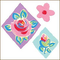 WA12224 Harlequin Rose Wallies WallPaper Cutouts