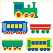 WA12228 Trains Wallies WallPaper Cutouts