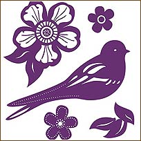 WA12232 Songbird Silhouette Wallies WallPaper Cutouts