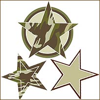 WA12238 Camo Stars Wallies WallPaper Cutouts
