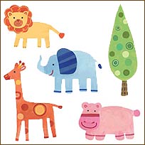 WA12243 Zoo Pals Wallies WallPaper Cutouts