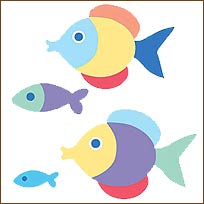 WA12524 Olive Kids Somethin' Fishy Wallies WallPaper Cutouts