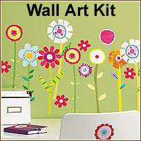 WA13353 Wallies Peel & Stick Vinyl Wall Art -- Green Garden