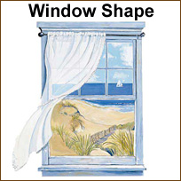 WA13417 Seaside Window Accent WallPaper Mural
