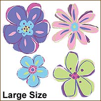 WA13436 Doodle Flowers Wallies WallPaper Mural