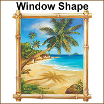 WA13459 Tropical Window Accent Wallies WallPaper Mural