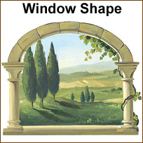 WA13474 Tuscan Arch Window Accent Wallies WallPaper Mural