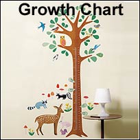 WA13532 Wallies Wall Play Peel & Stick Vinyl Wall Mural -- Woodland Growth Chart