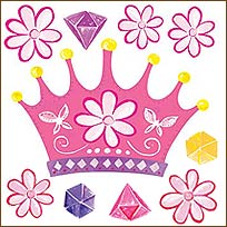 WA13642 Wallies Peel & Stick Vinyl Decals -- Princess Dreams