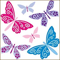 WA13643 Wallies Peel & Stick Vinyl Decals -- Flutterbyes