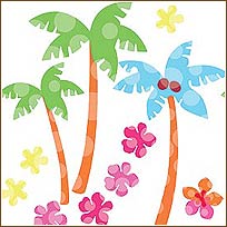 WA13645 Wallies Peel & Stick Vinyl Decals -- Aloha