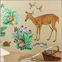 WA14204 Woodland Animals Wallies WallPaper BIG Mural