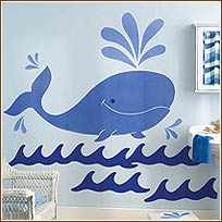 WA14300 Whimsical Whale Wallies WallPaper BIG Mural