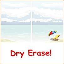 WA16010 Wallies Peel & Stick Vinyl Dry Erase Panels -- At The Beach