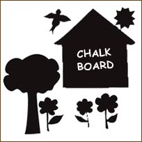 WA16011 Wallies Peel & Stick Vinyl Chalkboard Panels -- House & Trees