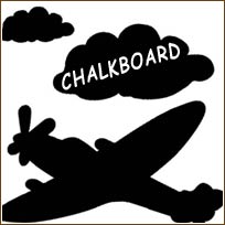 WA16012 Wallies Peel & Stick Vinyl Chalkboard Panels -- Planes & Clouds