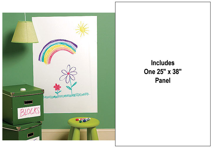 WA16021 Wallies Peel & Stick Vinyl BIG White Dry Erase Panel -- 1 Sheet 25in. x 38in.